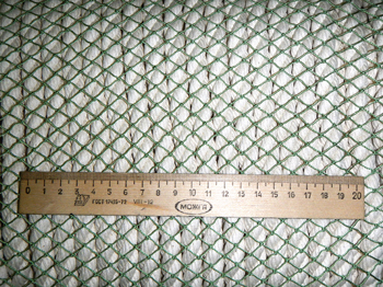 Сетка капроновая, ячея 10мм, высота 3,6метра, из нити 0,8мм (разрывная нагрузка нити не менее 17,0 кгс), цвет зеленый