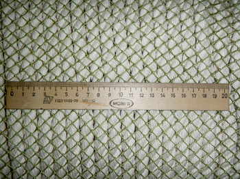 Сетка капроновая, ячея 8,0мм, высота 2,8метра, (250 ячей) из нити 0,8мм (разрывная нагрузка нити не менее 17,0 кгс), цвет зеленый