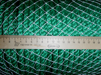 Сетка капроновая, ячея 16мм, высота 5,6 метра из нити 1,0мм (разрывная нагрузка нити не менее 22,0 кгс), цвет белый